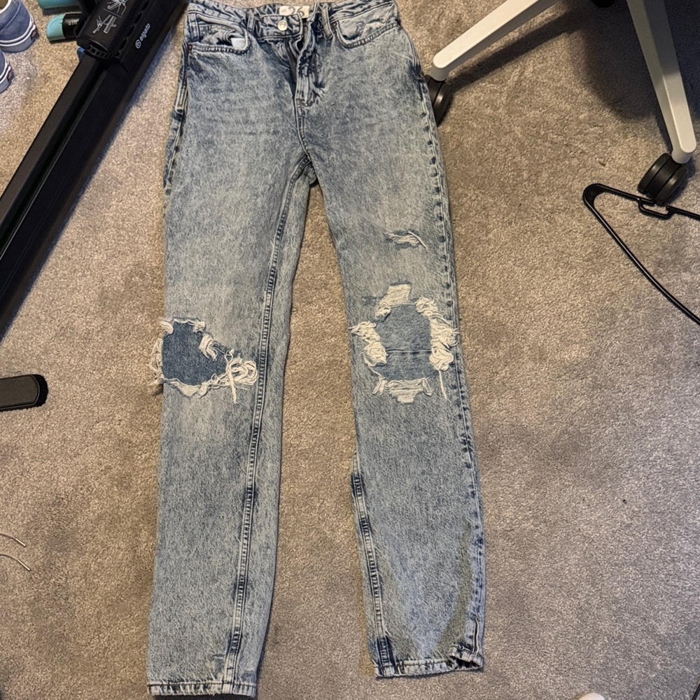 Free People Distressed Blue Jeans